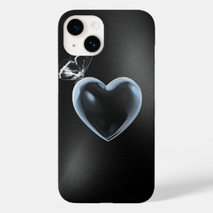 Glittery Heart & Butterfly Phone Case - Funkelnd C