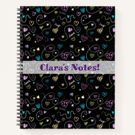 Glittery Hearts - Imitate Glitzer Pattern Notizbuch
