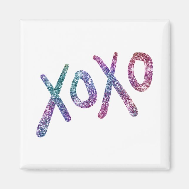 Glittery Hugs and Kisses Magnet (Vorne)
