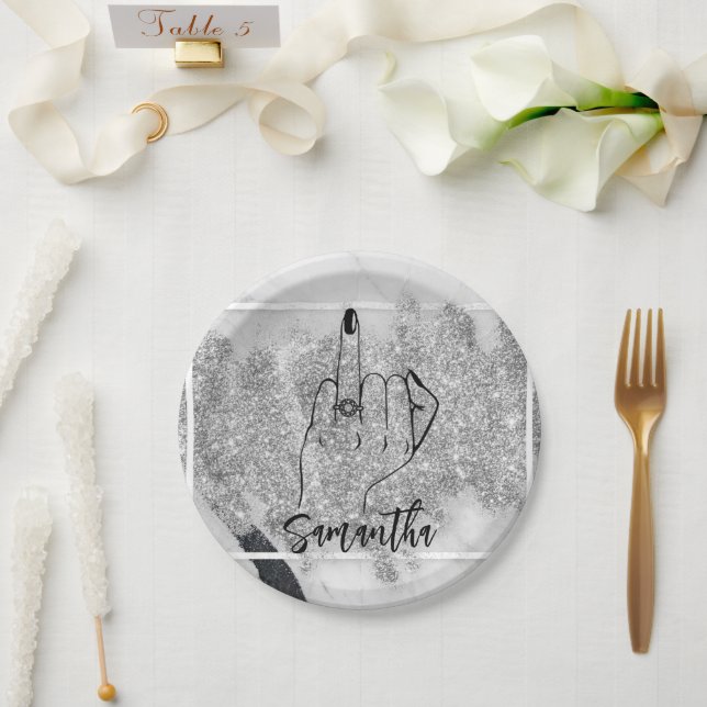 Glittery Junggeselinnen-Abschied | BRAUTPARTY Pappteller (Hochzeit)