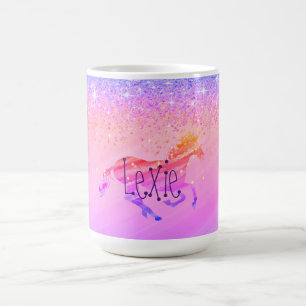 Glittery Lavender Pink Unicorn Kaffeetasse