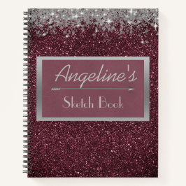 Glittery Lavender Silver Sketch Book Notizbuch