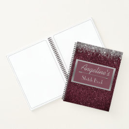 Glittery Lavender Silver Sketch Book Notizbuch