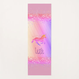 Glittery Lavender und Pink Personalisiert Unicorn Yogamatte