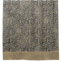 Glittery Leopard Print on Glossy Grau