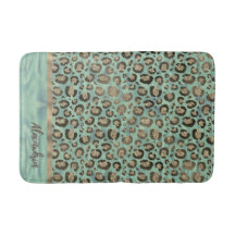 Glittery Leopard Print on Glossy Green