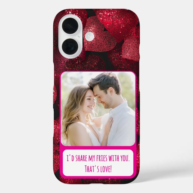 Glittery Liebe Meine Freunde teilen iPhone 16 Hülle (Rückseite)