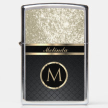 Glittery Light Gold und Black - Personalisiert