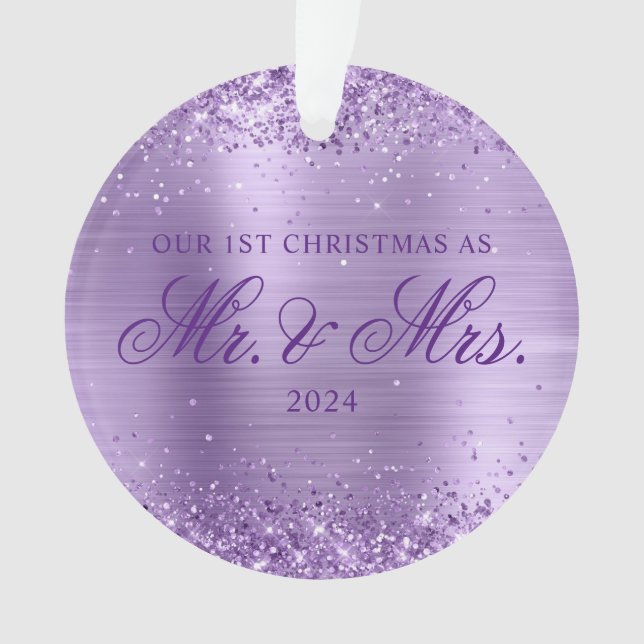 Glittery Light Purple Foil Notre 1er Noël (devant)