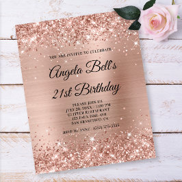 Glittery Light Rose Gold 21. Geburtstagspapier Fly Flyer