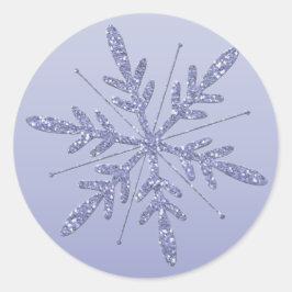 Glittery Lila Snowflake Sticker