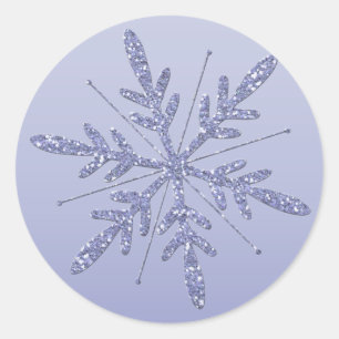 Glittery Lila Snowflake Sticker