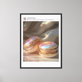 Glittery Macarons Wall Art - Sweet & Funkelnd Desk Leinwanddruck