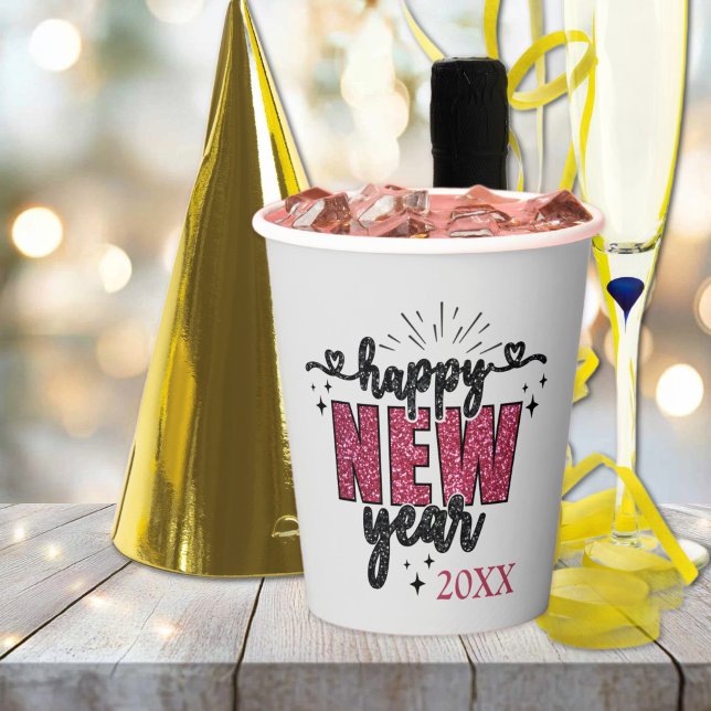 Glittery New Year's Eve Party Pappbecher (Glittery New Years Eve Party Cup)