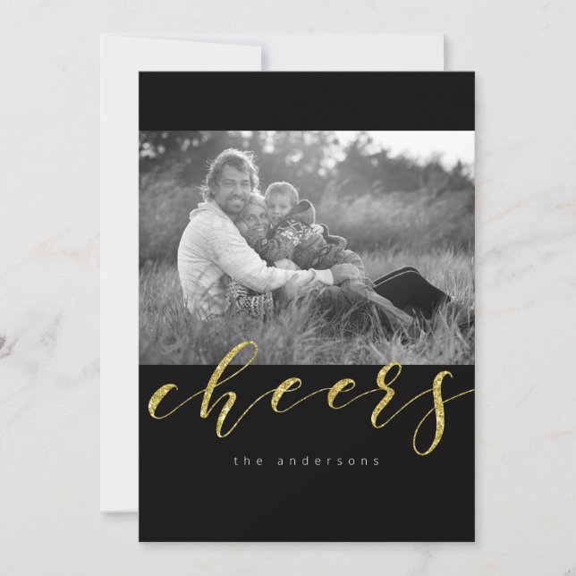 Glittery New Years Feiertagskarte (Vorderseite)