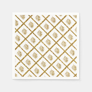 Glittery Palm Muster Tropical Gold Hochzeit Cool Serviette