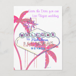 Glittery Palms Las Vegas Save the Date Ankündigungspostkarte