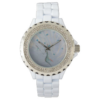 Glittery Peacock Watch by Hevener Armbanduhr