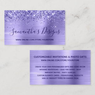 Glittery Periwinkle Foil Online Store Visitenkarte