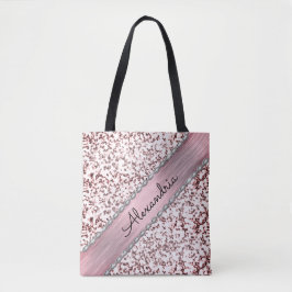 Glittery Pink Blush Personalisierter Marmor Tasche