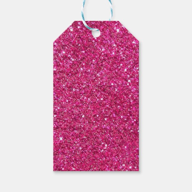 Glittery Pink Gift Tags Geschenkanhänger (Vorderseite)