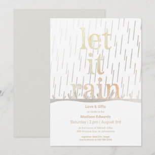 Glittery Rain Bridal Dusche Einladung