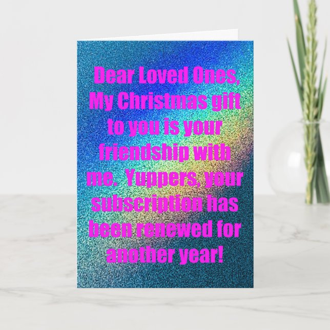 Glittery Rainbow Snarky Christmas Card Feiertagskarte (Vorderseite)