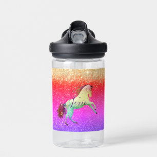 Glittery Rainbow Unicorn Trinkflasche