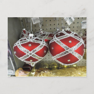 Glittery Red Bulbs Postkarte