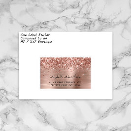 Glittery Rose Gold 15 Mariage Étiquettes de adress