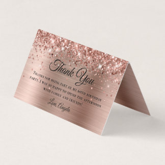 Glittery Rose Gold 60. Geburtstag Vielen Dank an I