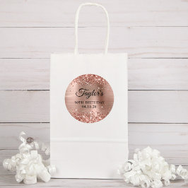 Glittery Rose Gold Foil 50. Geburtstag Runder Aufkleber