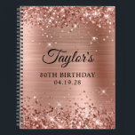 Glittery Rose Gold Foil 80th Birthday Guest Notizbuch<br><div class="desc">Erstellen Sie Ihr eigenes 80. Geburtstagsgestalterdesign auf einem leeren Notebook. Girly Imitate funkelnd Rose Gold Glitzer auf der oberen und unteren Kante, über einem Imitat rosa rot Rose Gold gebürstete Metall Stil glänzende Folie. Passen Sie die Stile des Schriftartes an, um Ihr eigenes Gästebuch zu kreieren. Eine klassische, elegante Kalligraphie...</div>