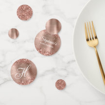 Glittery Rose Gold Foil Babydusche