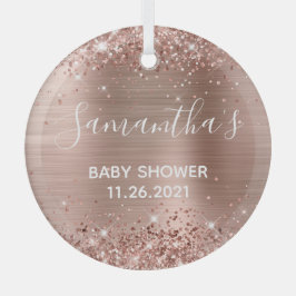 Glittery Rose Gold Foil Babydusche Ornament Aus Glas
