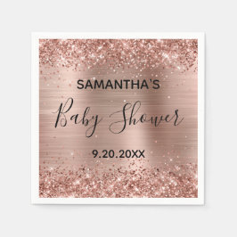 Glittery Rose Gold Foil Babydusche Serviette