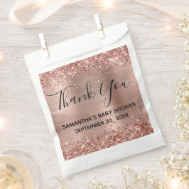 Glittery Rose Gold Foil Babydusche Vielen Dank Geschenktütchen