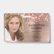 Glittery Rose Gold Foil Logo and Photo