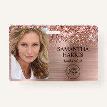 Glittery Rose Gold Foil Logo and Photo