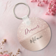 Glittery Rose Gold Glam Metallic Name
