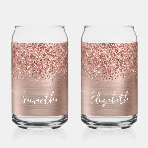 Glittery Rose Gold Glam Name Dosenglas