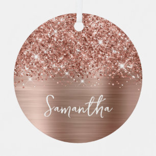 Glittery Rose Gold Glam Name Ornament Aus Metall