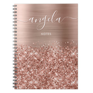 Glittery Rose Gold Glam Notes Notizblock