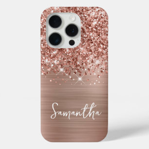 Glittery Rose Gold Glam Script Name Case-Mate iPhone Hülle