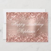 Glittery Rose Goldene Foil Extravagant Happy Birth