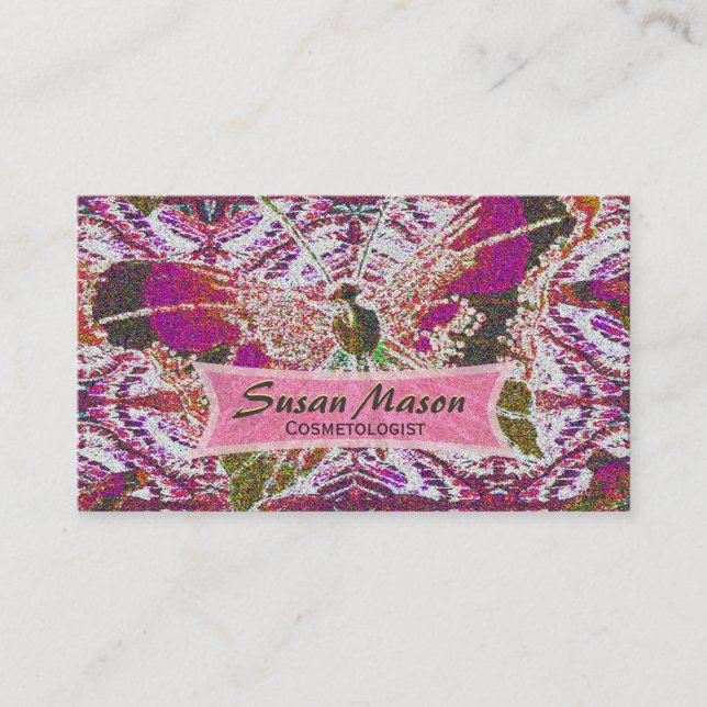 Glittery Schmetterlings-Druck Visitenkarte (Vorderseite)