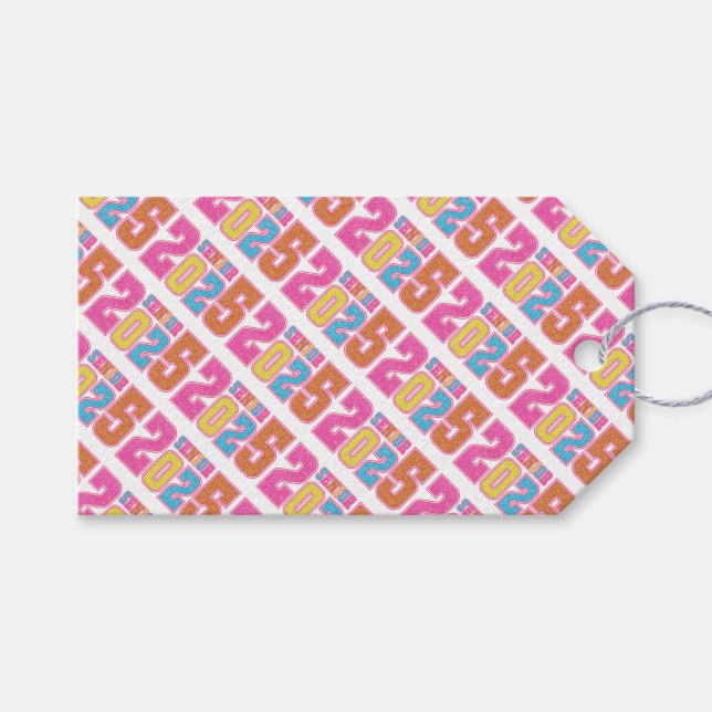 Glittery Senior Year 2025 Geschenkanhänger (Vorderseite (Horizontal))