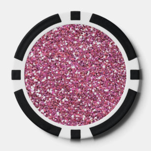 Glittery Shiny Pink Glitzer Pokerchips