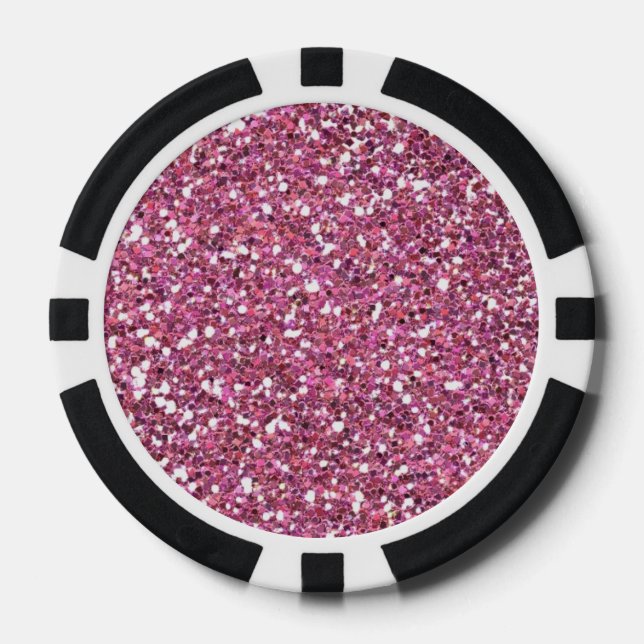 Glittery Shiny Pink Glitzer Pokerchips (Vorderseite)