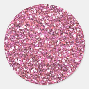 Glittery Shiny Pink Glitzer Runder Aufkleber
